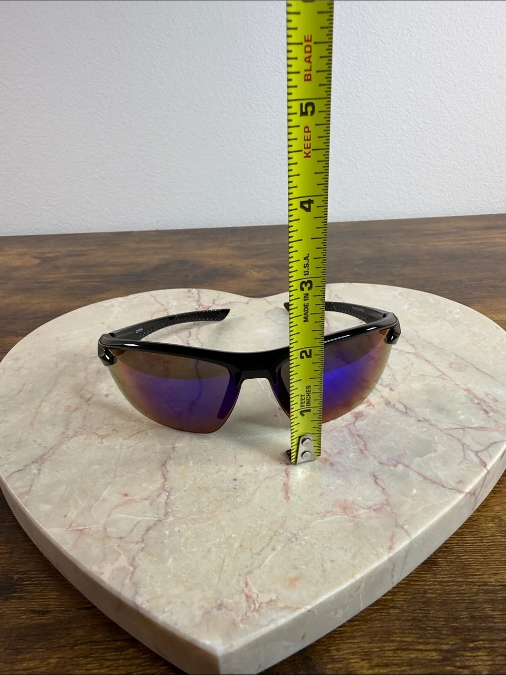 Men's Black Sports Sunglasses with Blue Mirrored Lenses